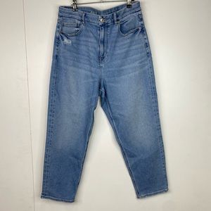 American Eagle Curvy Mom Jeans Size 14 Short Blue Denim Pants